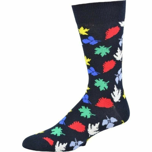 Men's Premium Cotton Crew Socks - Colorful Designs for Cold Weather