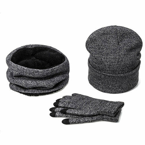 Unisex Winter Accessories Set - Beanie, Scarf & Touch Screen Gloves