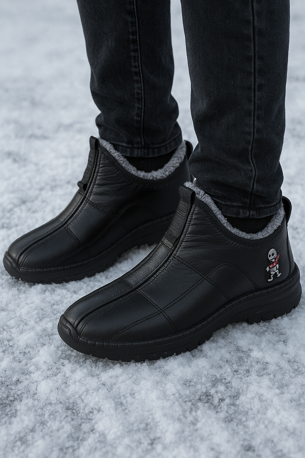 Men's Waterproof Winter Boots - Warm Non-Slip Platform Shoes