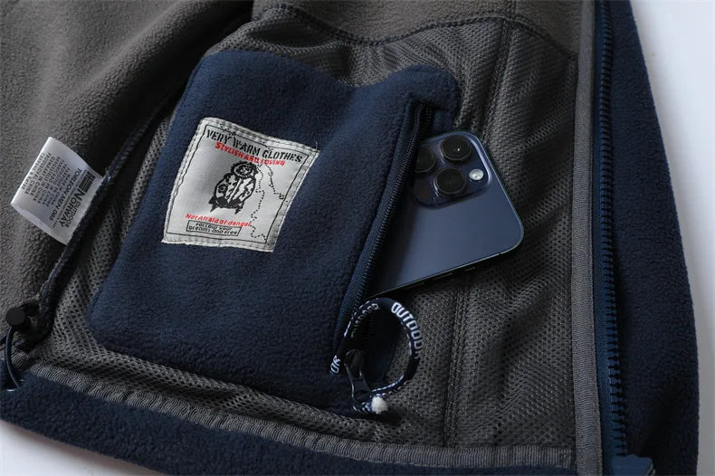 Men's Premium Winter Fleece Jacket - Stylish Hooded Wool Blend Coat for Outdoor Adventures