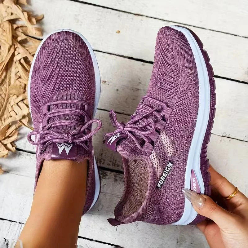 Women's Breathable Mesh Walking Sneakers - Lightweight Casual Comfort Shoes