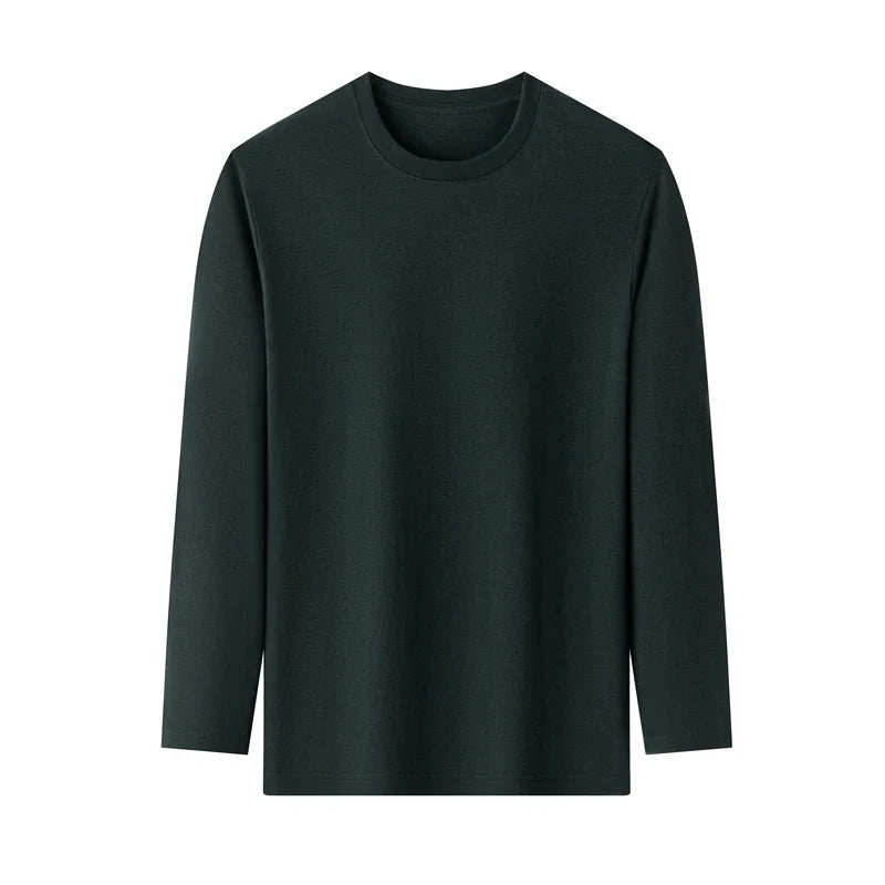 ASJP Men's 100% Cotton Long Sleeve Shirt | Breathable Casual Crew Neck Top for Summer & Everyday Wear