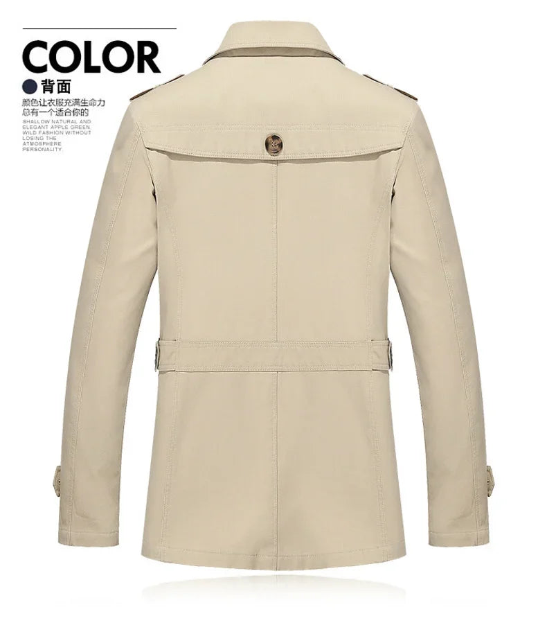 Men's Vintage Streetwear Windbreaker Coat - Thickened Warm Polyester Jacket for Outdoor Fashion
