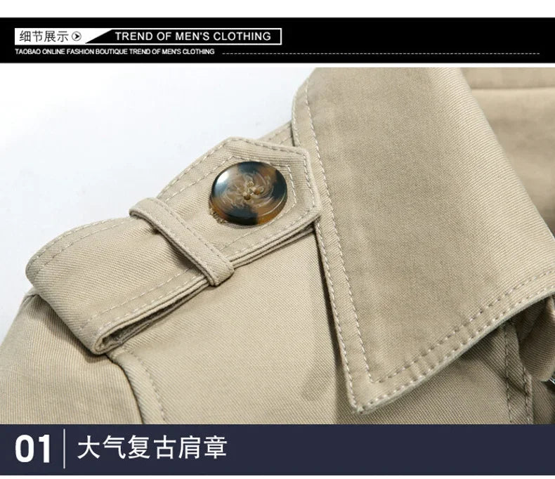 Men's Vintage Streetwear Windbreaker Coat - Thickened Warm Polyester Jacket for Outdoor Fashion