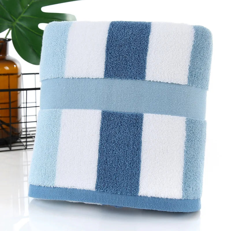 Premium Striped Microfiber Bath Towel - Ultra Absorbent, Quick-Dry & Eco-Friendly