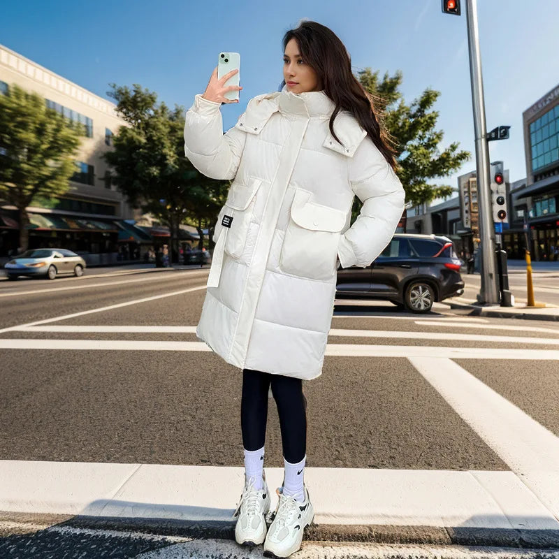 Women's 2024 Hooded Cotton Padded Parka Jacket-Long & Stylish