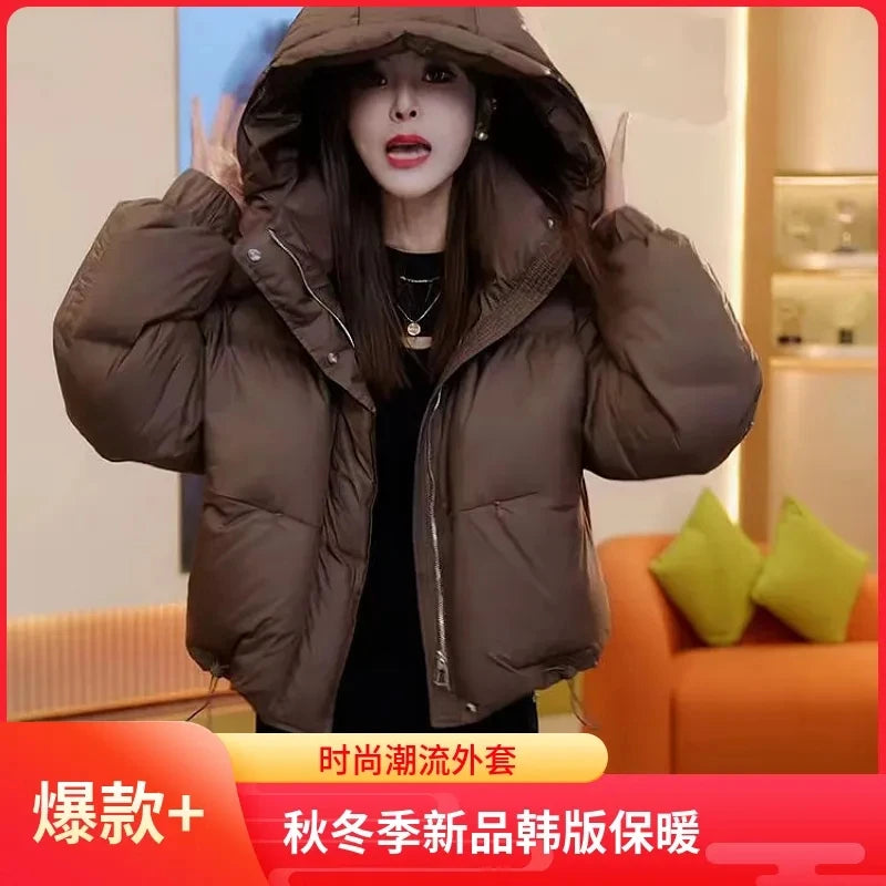 Women's Premium Cotton-Polyester Hooded Padded Jacket for Women-Autumn/Winter 2025.