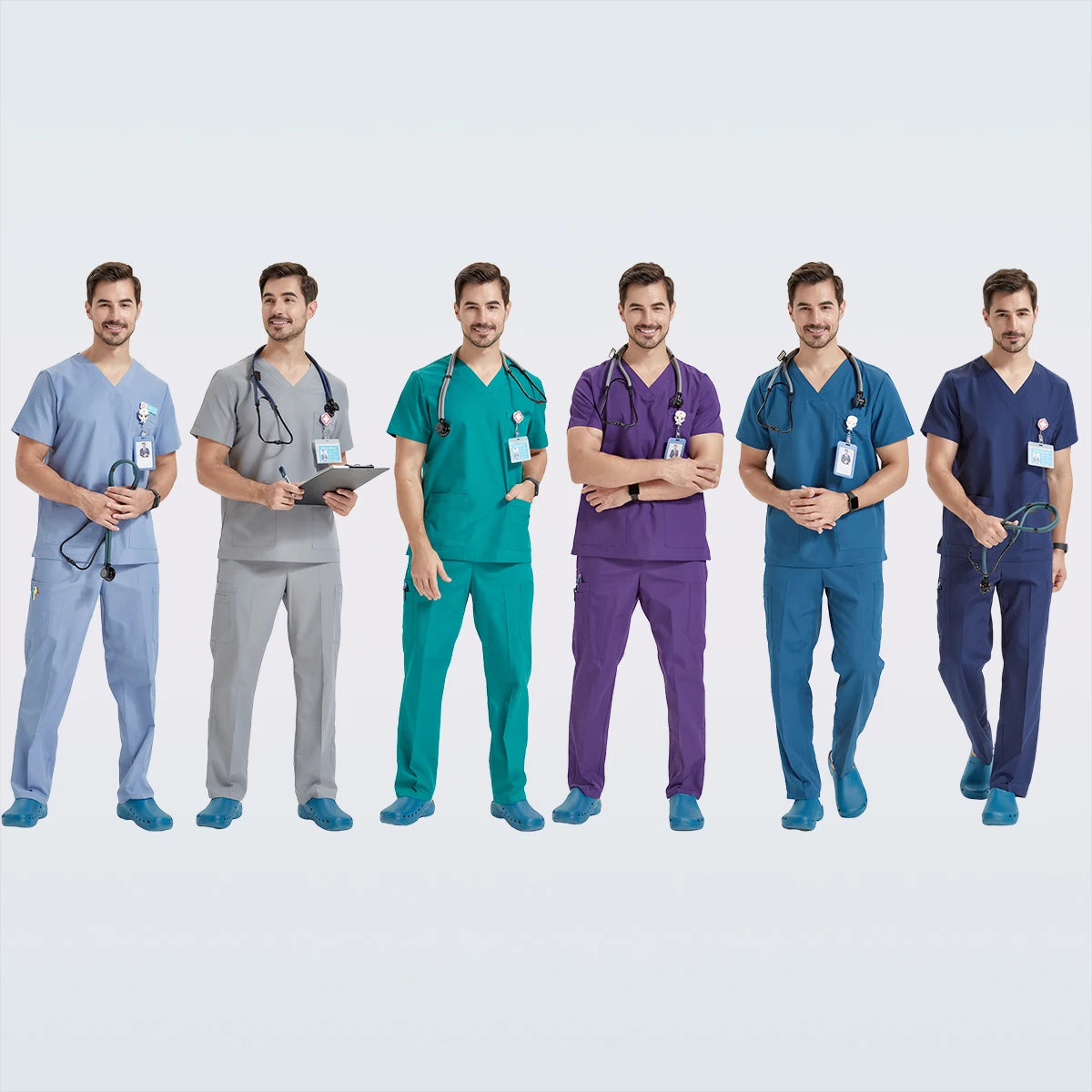 Men's Breathable Medical Scrubs Set - Stylish Hospital Nursing Uniforms for Doctors & Nurses