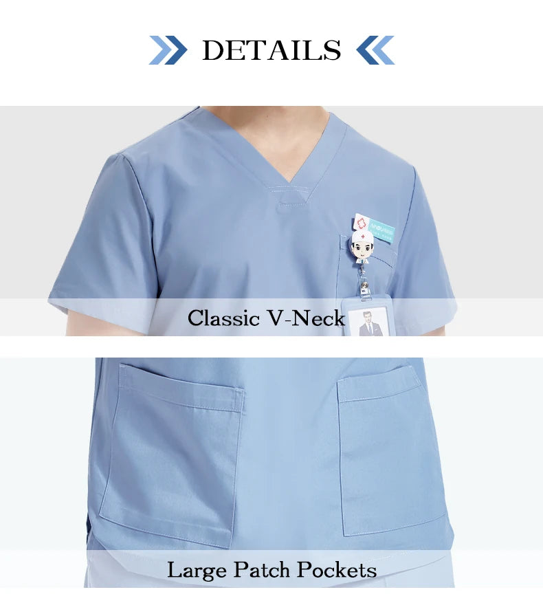 Men's Breathable Medical Scrubs Set - Stylish Hospital Nursing Uniforms for Doctors & Nurses