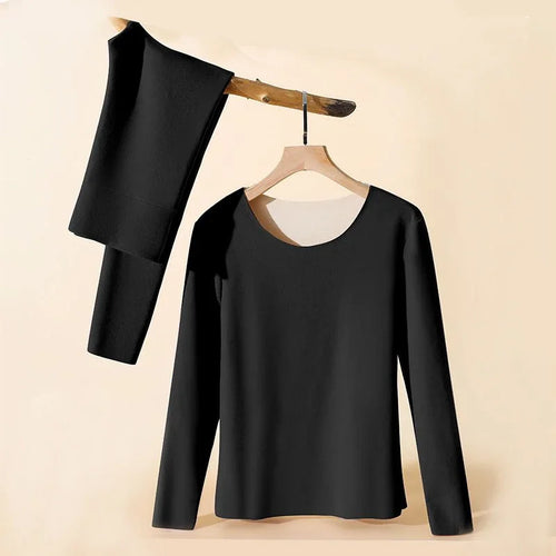 Women Thermal Underwear Winter Long Sleeve Bottoming Top Seamless