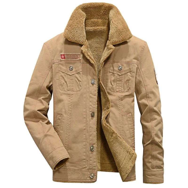 Men's Cozy & Stylish: Men's Winter Denim Jacket with Lamb Fur-Perfect for Cold Weather Comfort.