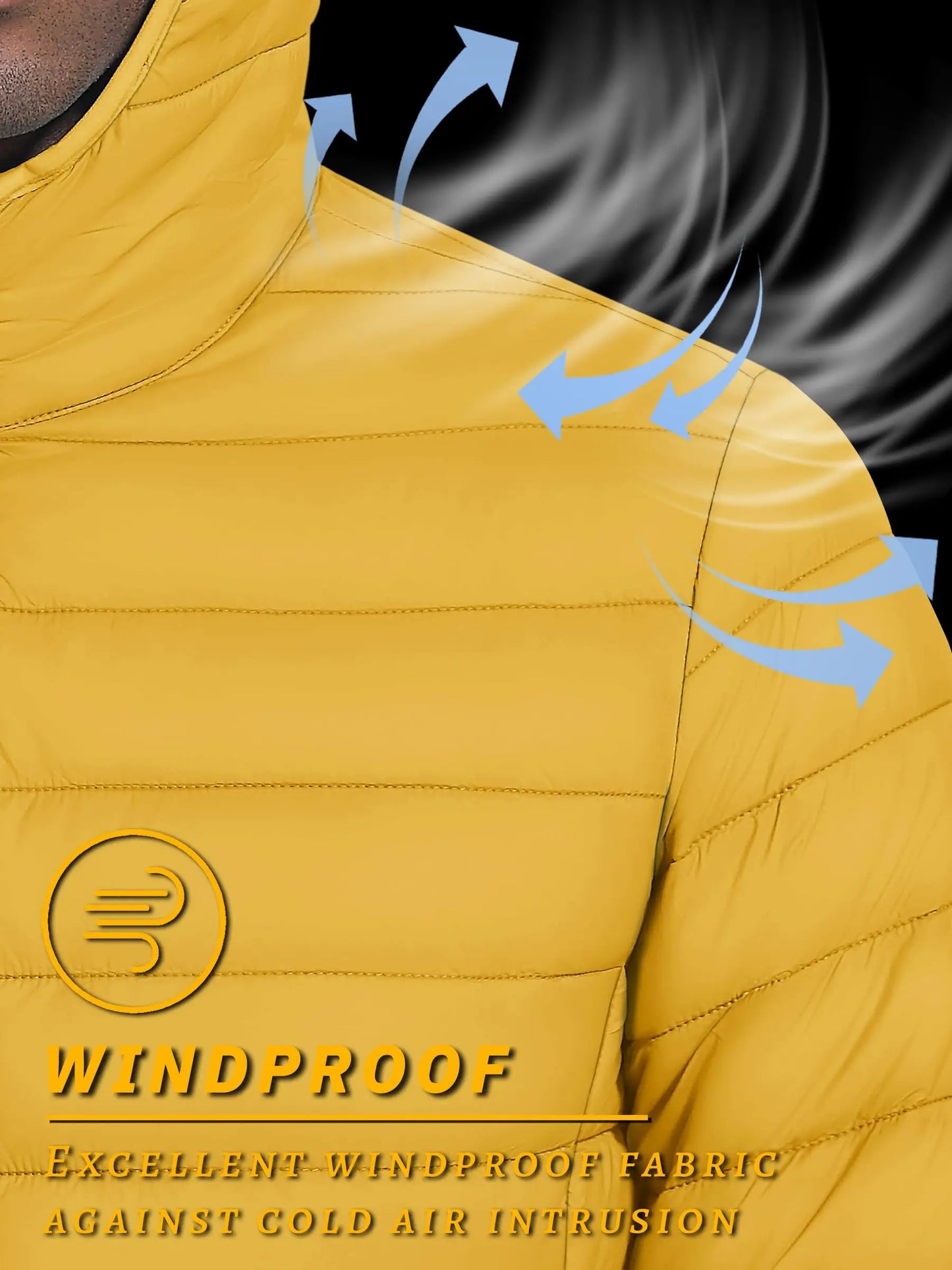 Men's TACVASEN Lightweight Water-Repellent Puffer Jacket - Cozy Insulated Hooded Windbreaker for Ultimate Comfort"