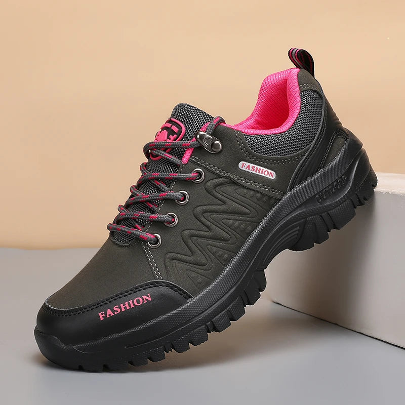 Women's Outdoor Trail Hiking Sneakers by ZUUBAN – Non-Slip Lace-Up Walking Shoes with EVA Comfort Insole.