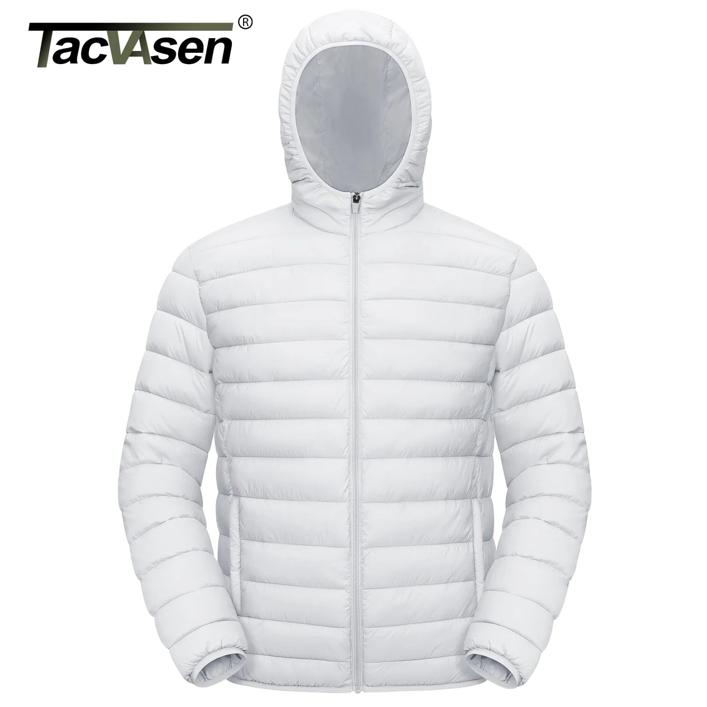Men's TACVASEN Lightweight Water-Repellent Puffer Jacket - Cozy Insulated Hooded Windbreaker for Ultimate Comfort"