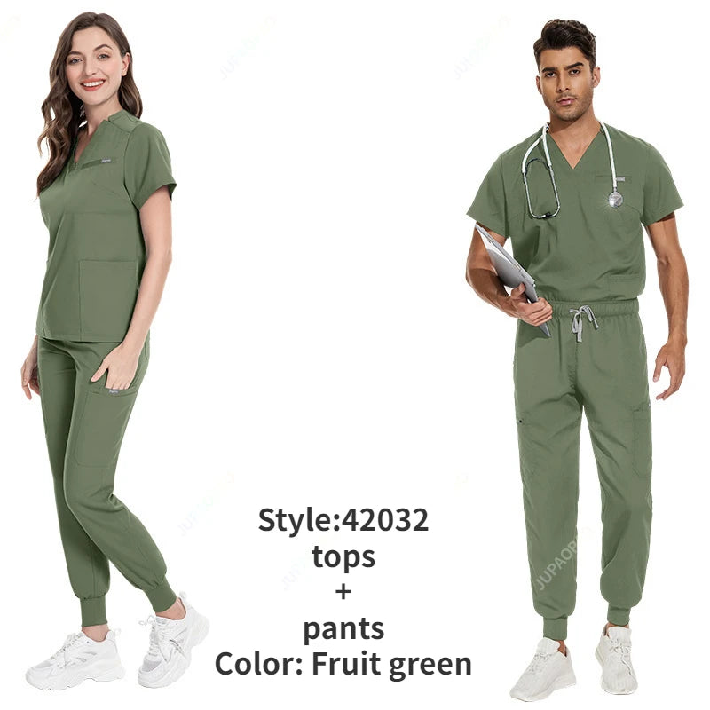 Women's Vibrant Multicolor Scrubs Set: Stylish Short Sleeve Top & Pants for Nurses & Pet Doctors