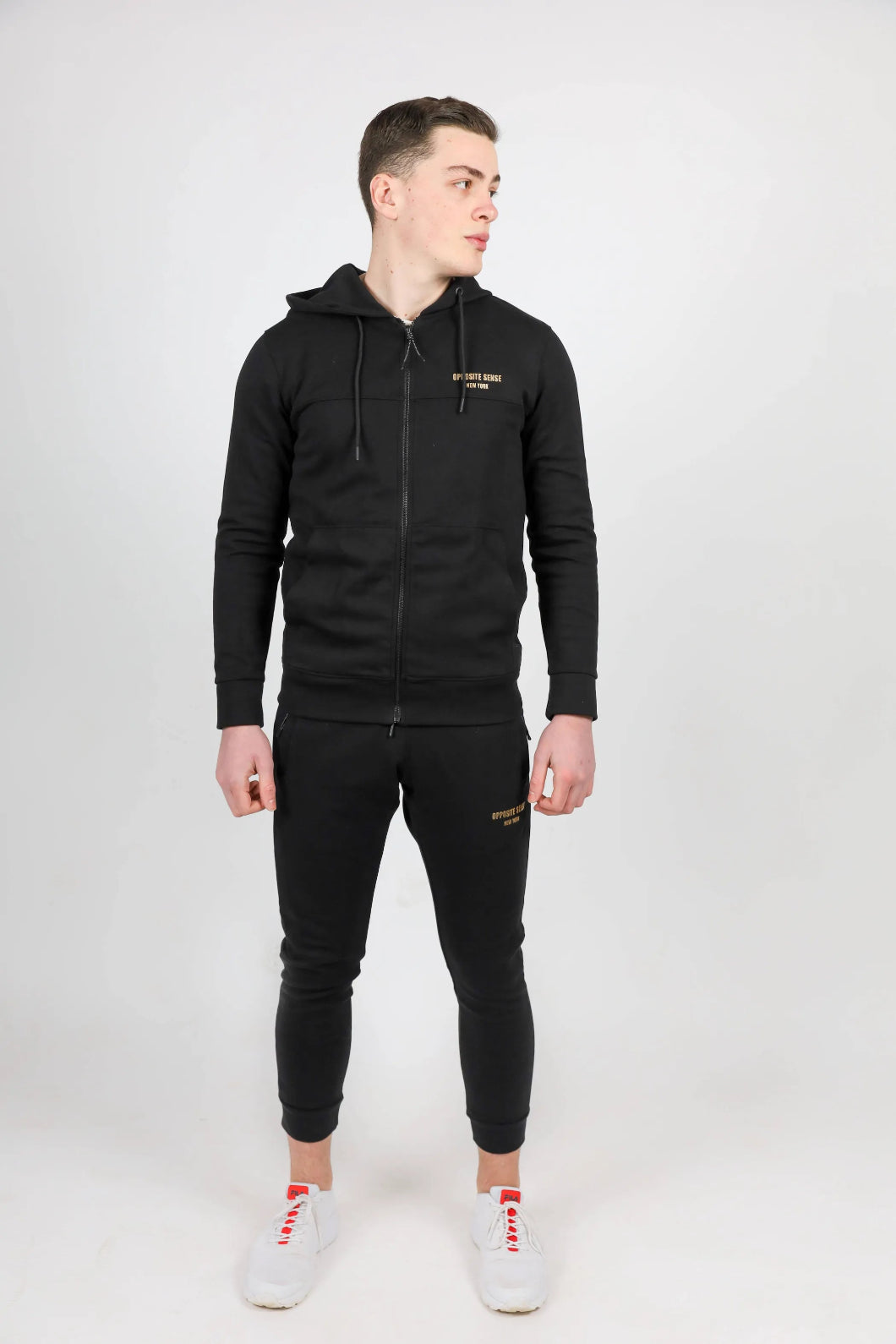 Men's Black Sweat Suit Set - Premium Cotton Blend Tracksuit