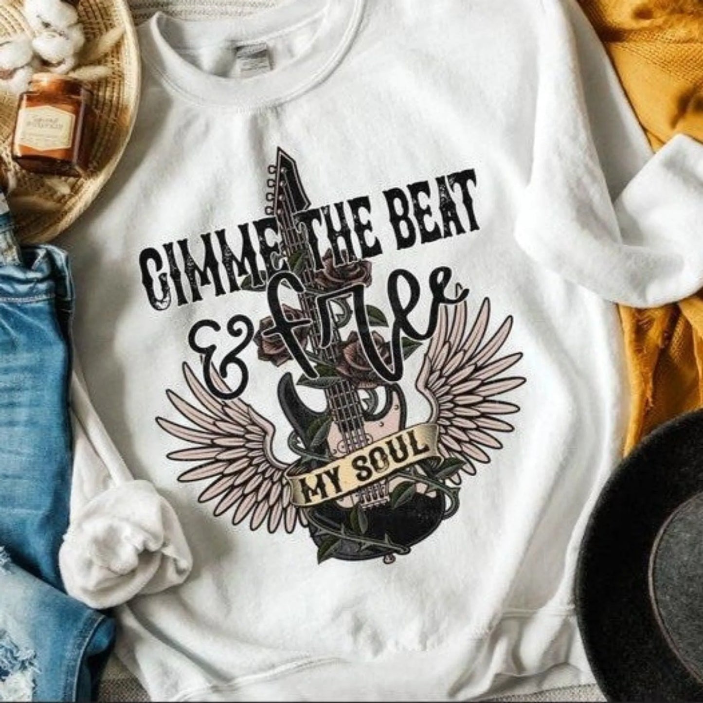 Women's Gimme the Beat Sweatshirt - Cozy 50/50 Blend