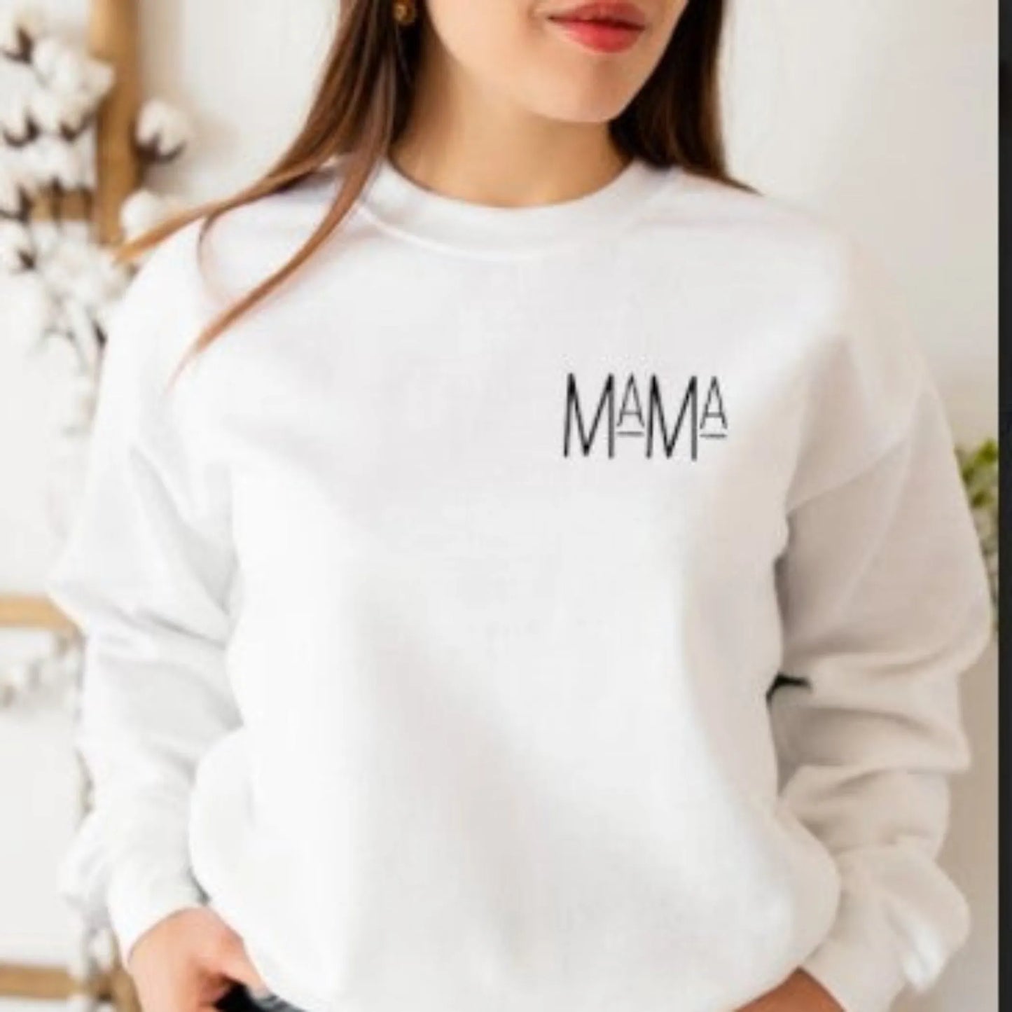 Women's  Sweatshirt Mama Pocket Printed Crewneck Sweatshirts