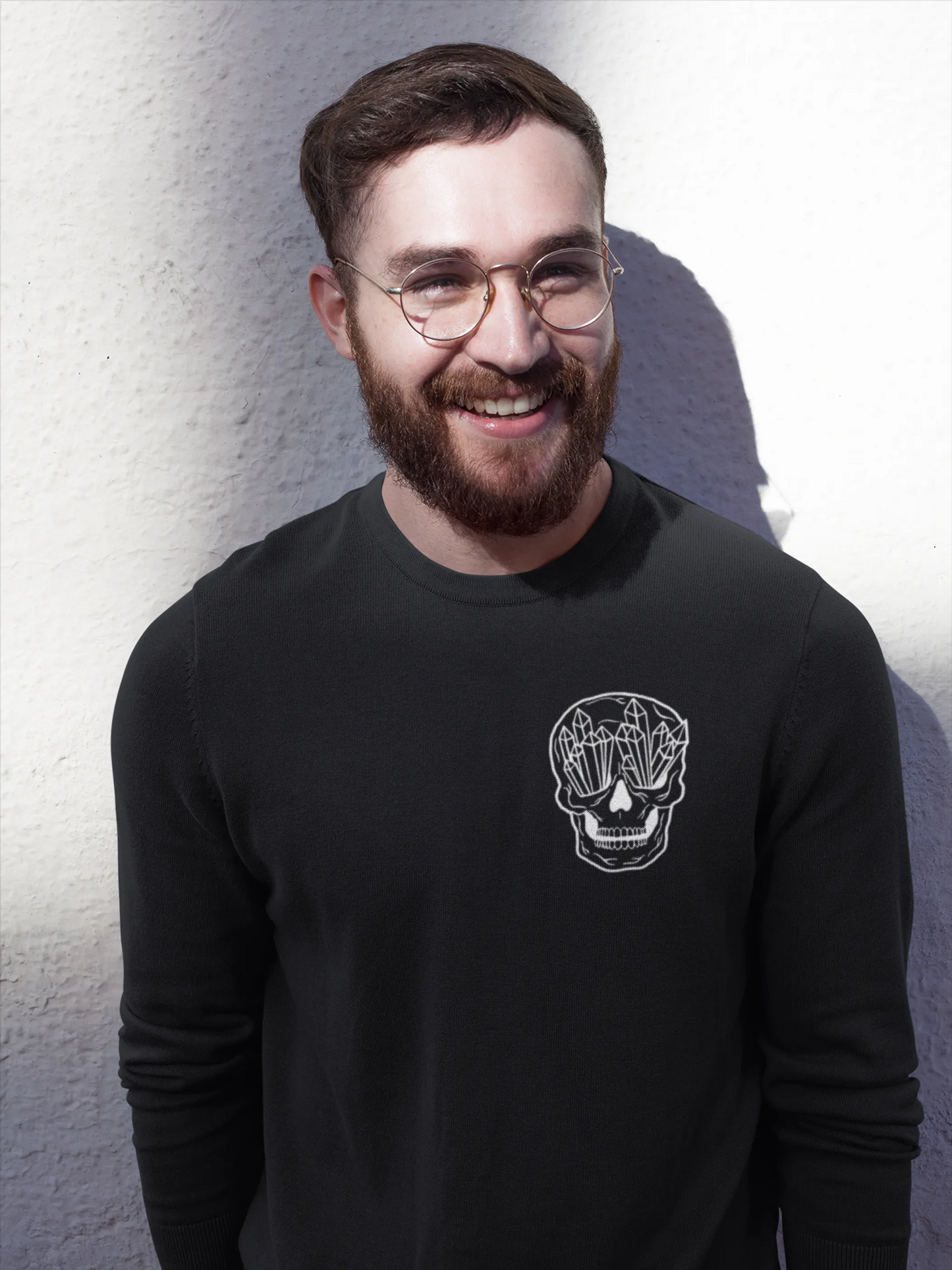 Men's Burgundy Crystal Skull Sweatshirt - Soft Crewneck Pullover | Graphic Streetwear - Pack Of: 1