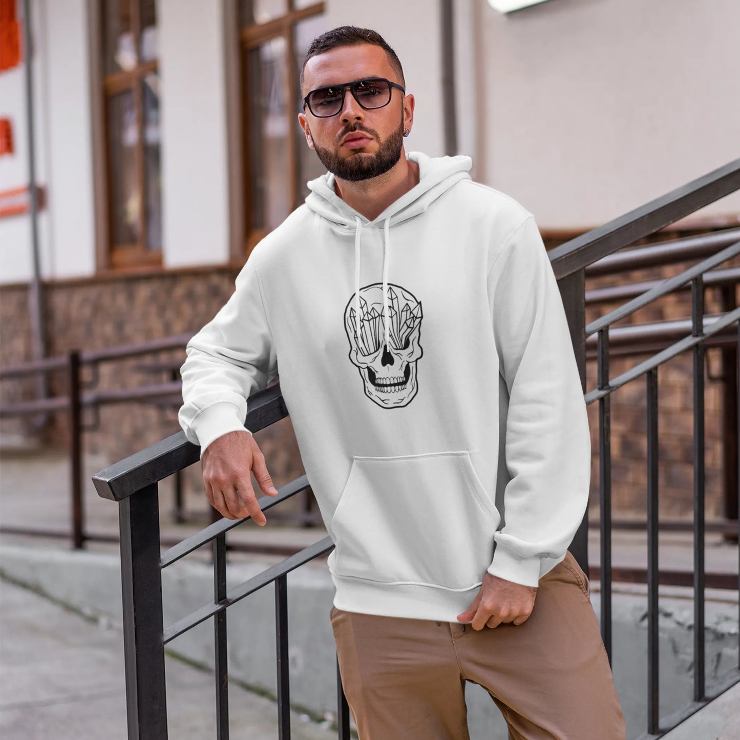 Men's Edgy Skull Hoodie | Premium Graphic Streetwear Pullover - Pack Of: 1