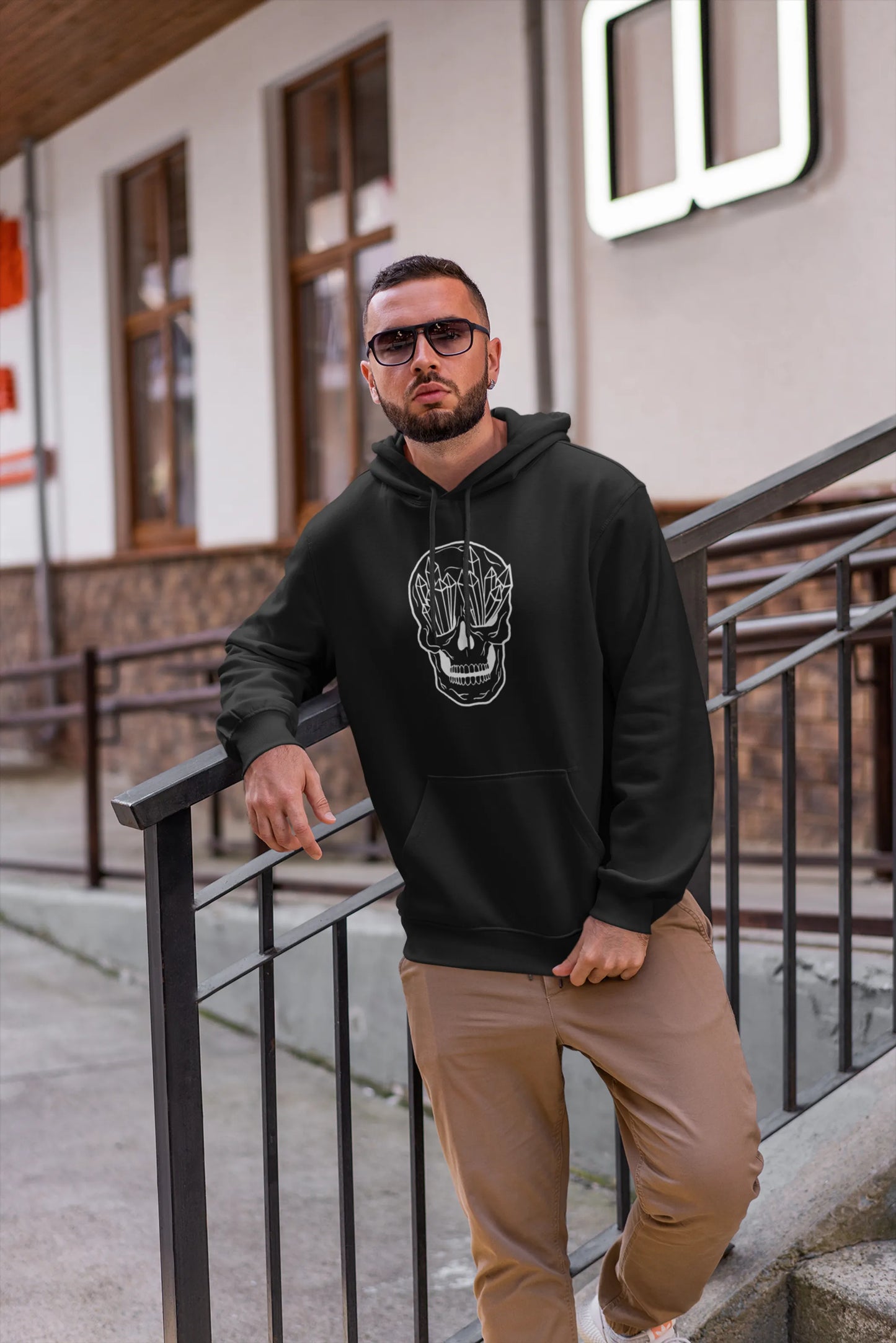 Men's Edgy Skull Hoodie | Premium Graphic Streetwear Pullover - Pack Of: 1