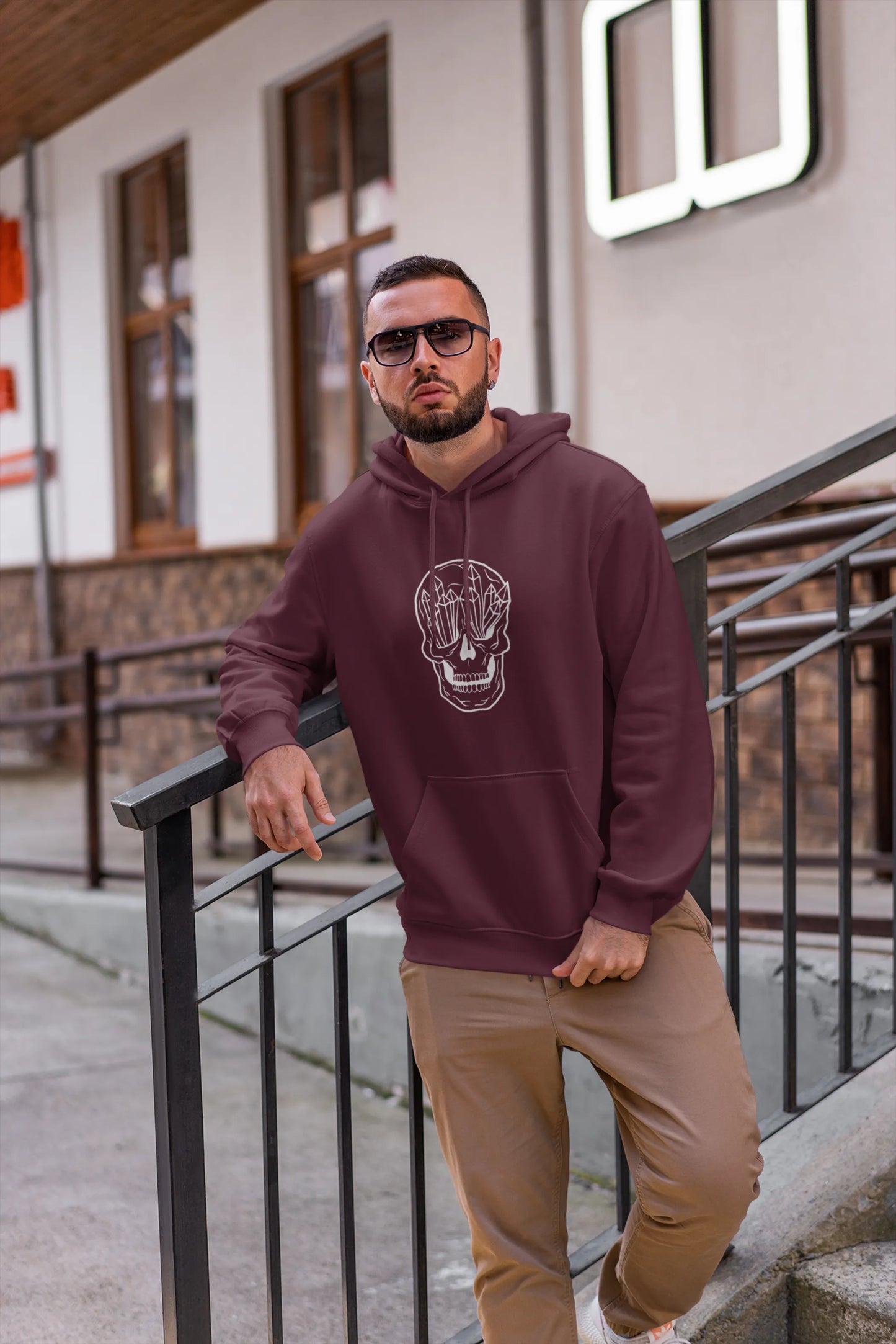 Men's Edgy Skull Hoodie | Premium Graphic Streetwear Pullover - Pack Of: 1