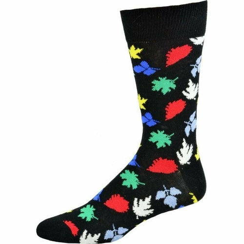 Men's Premium Cotton Crew Socks - Colorful Designs for Cold Weather