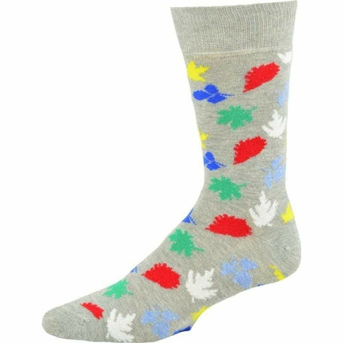 Men's Premium Cotton Crew Socks - Colorful Designs for Cold Weather