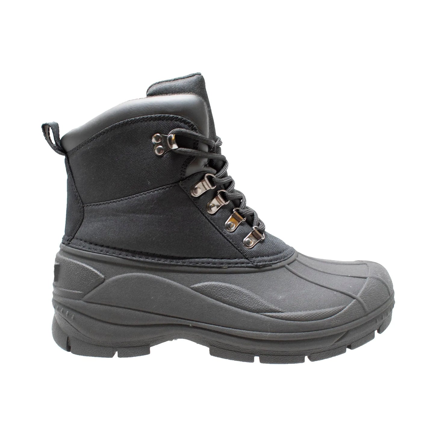 Men's Waterproof Winter Boots - Lace-Up Insulated Snow Boots - Durable Nylon Outdoor Footwear
