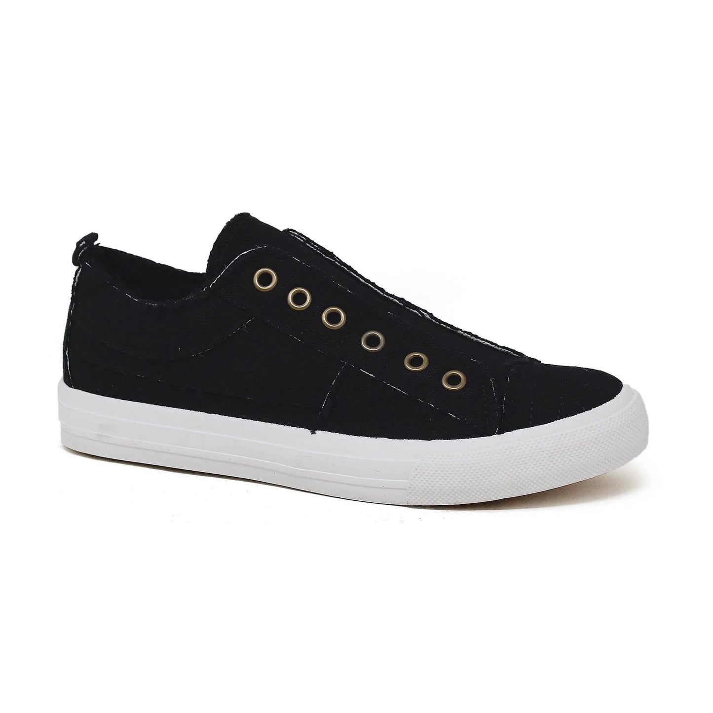 Unisex Grey Canvas Slip-On Sneakers - Laceless Platform - Classic Low-Top Style
