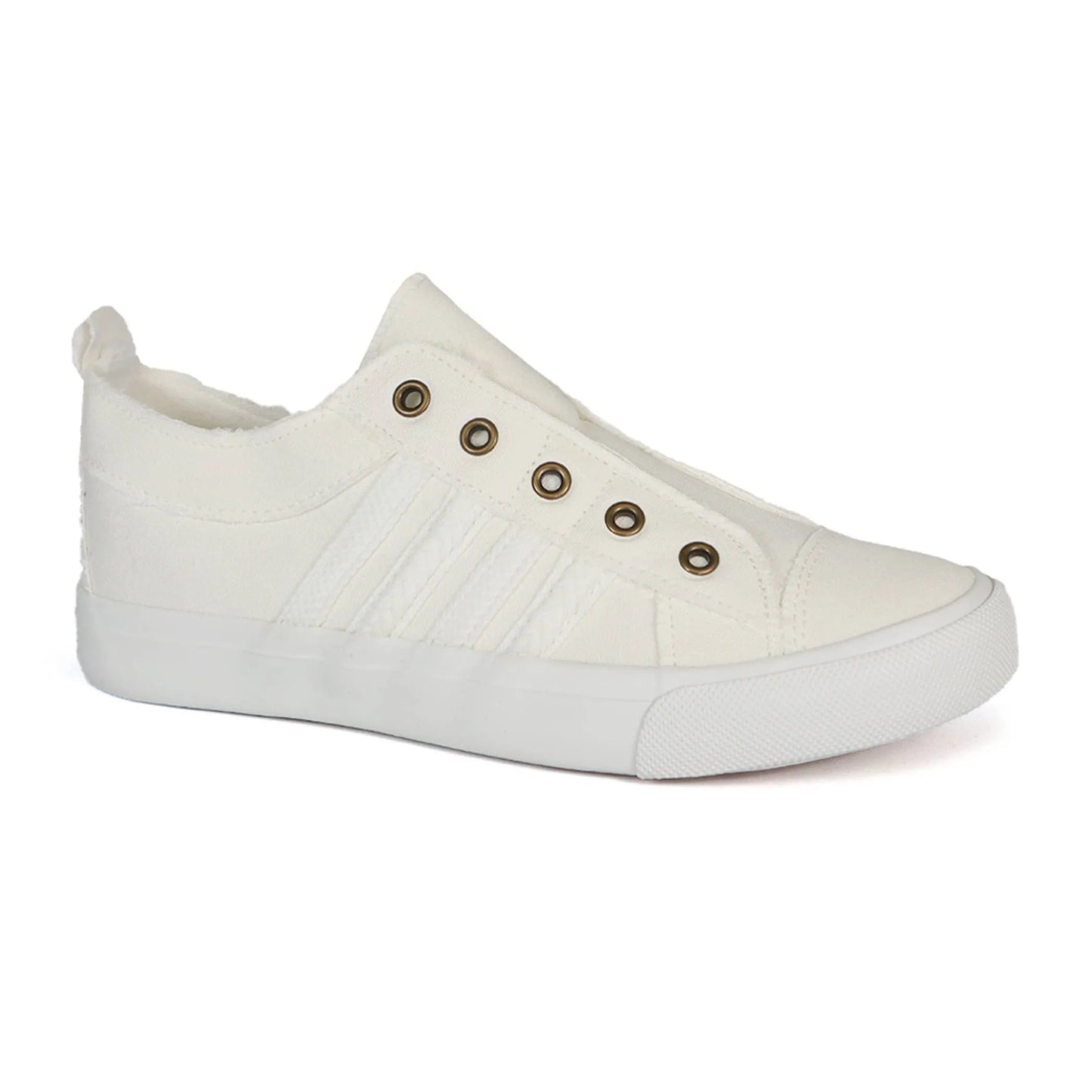 Unisex Canvas Slip-On Sneakers with Braided Side Detail - Laceless Low-Top Converse Style Casual Shoes