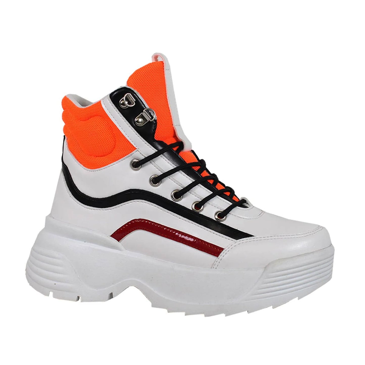 Women's Chunky Platform Sneakers - Yoki Unice High-Top Boots - Streetwear Style