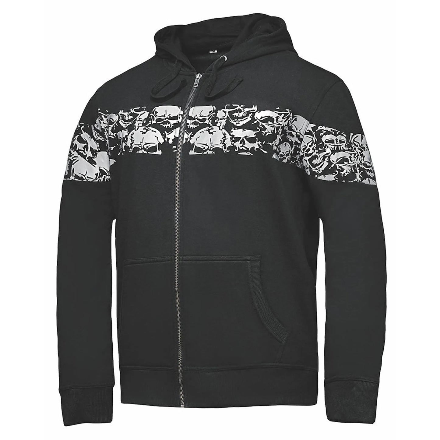 Unisex Reflective Skull Riding Hoodie - Premium Motorcycle Sweatshirt | Safety & Style