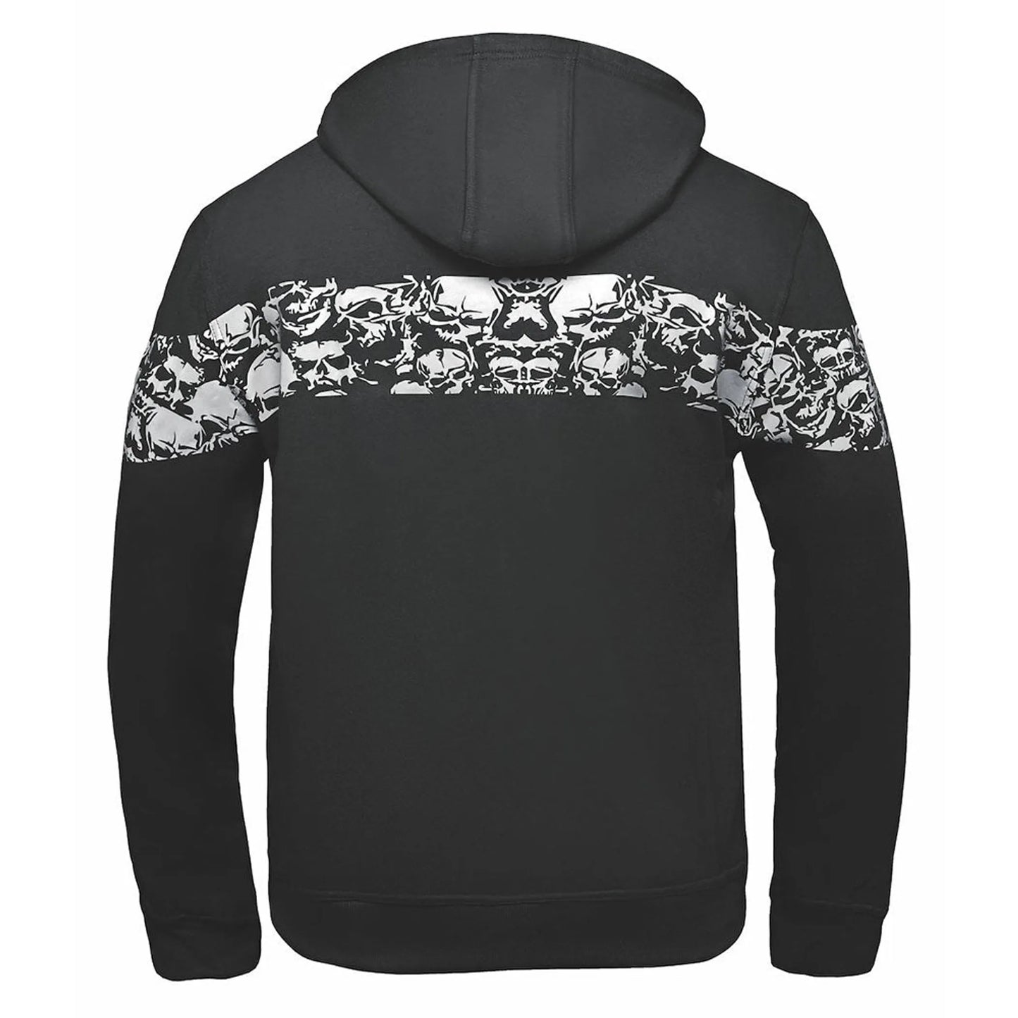 Unisex Reflective Skull Riding Hoodie - Premium Motorcycle Sweatshirt | Safety & Style