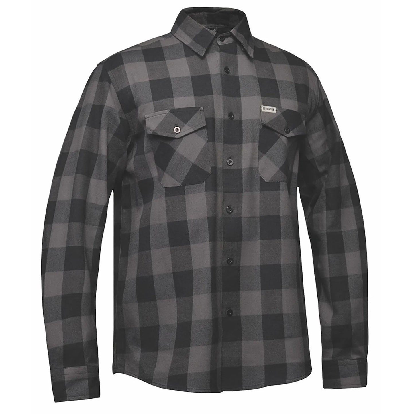 Unik Riding Gear Men's Black & Gray Plaid Flannel Shirt | 100% Cotton Long Sleeve Button-Down