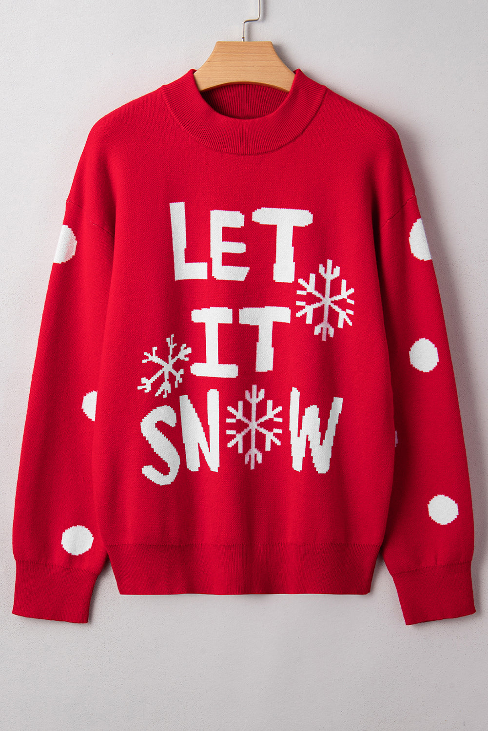 Women's Holiday Graphic Sweater - LET IT SNOW Christmas Pullover