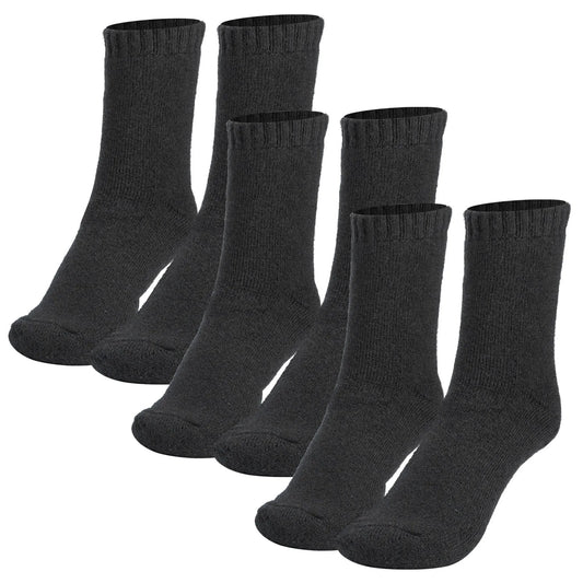 Men's Wool Blend Thermal Socks - 3-Pack Warm Winter Crew Socks - Soft Insulated Cold Weather Socks