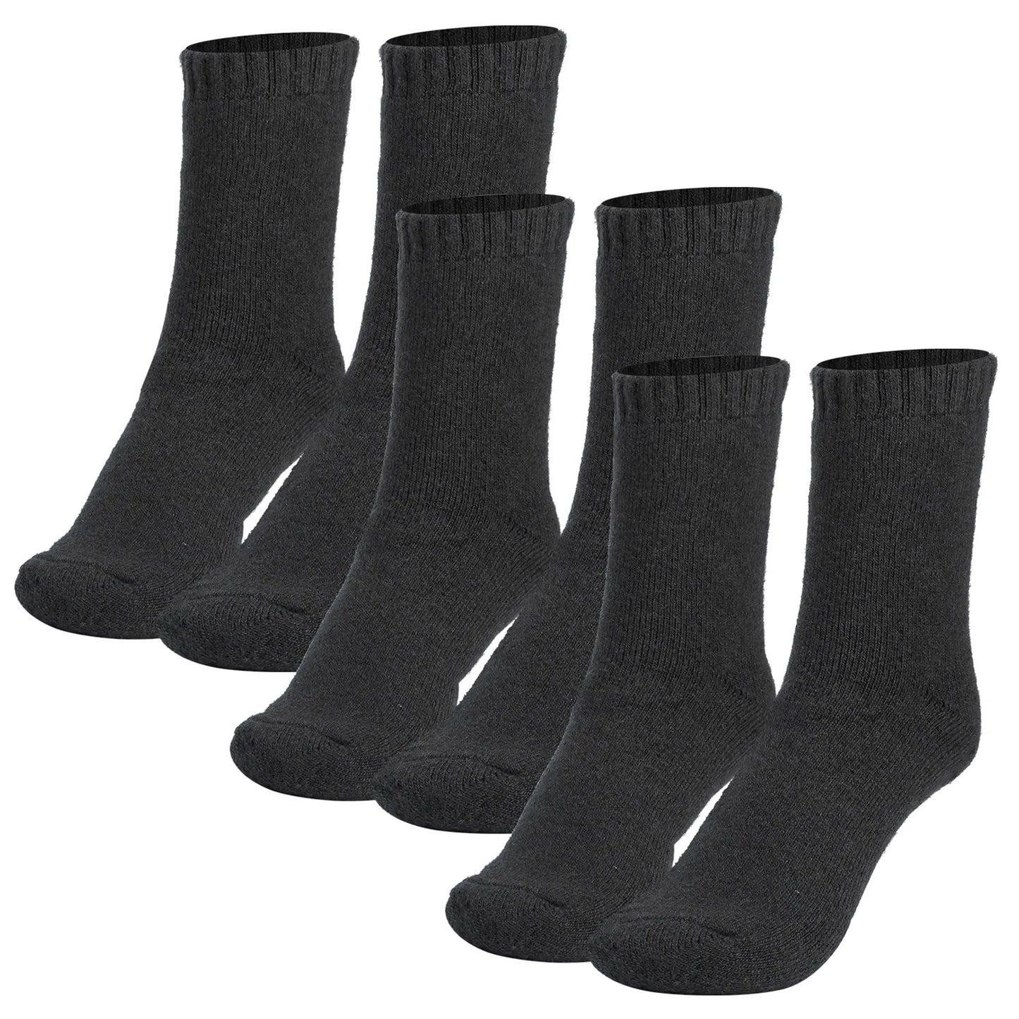 Men's Wool Blend Thermal Socks - 3-Pack Warm Winter Crew Socks - Soft Insulated Cold Weather Socks