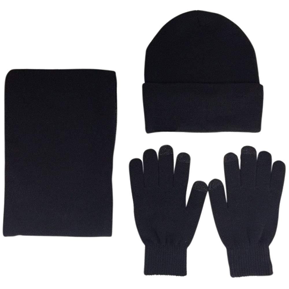 Unisex Winter Accessories Set - Beanie, Scarf & Touch Screen Gloves