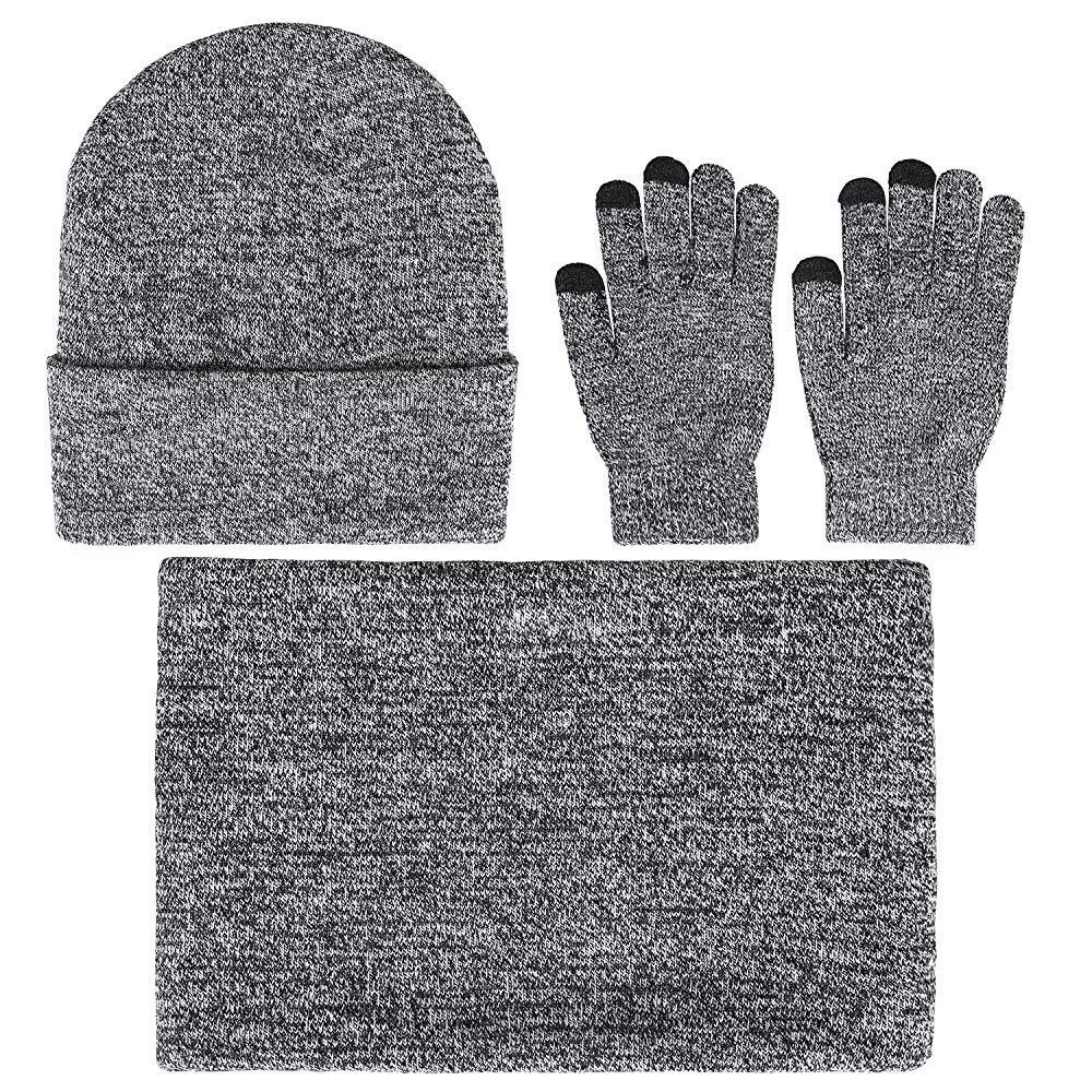 Unisex Winter Accessories Set - Beanie, Scarf & Touch Screen Gloves