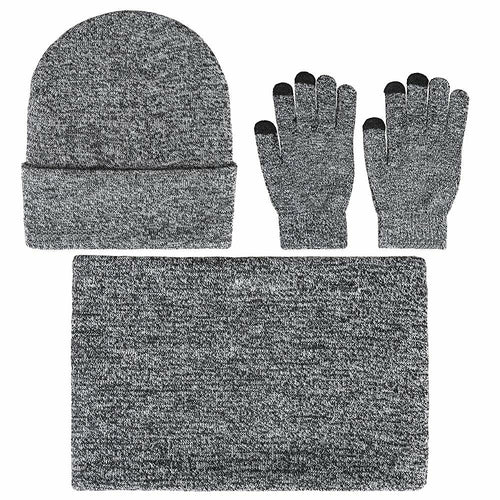 Unisex Winter Accessories Set - Beanie, Scarf & Touch Screen Gloves