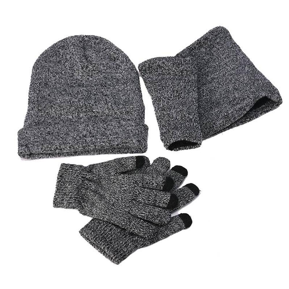 Unisex Winter Accessories Set - Beanie, Scarf & Touch Screen Gloves