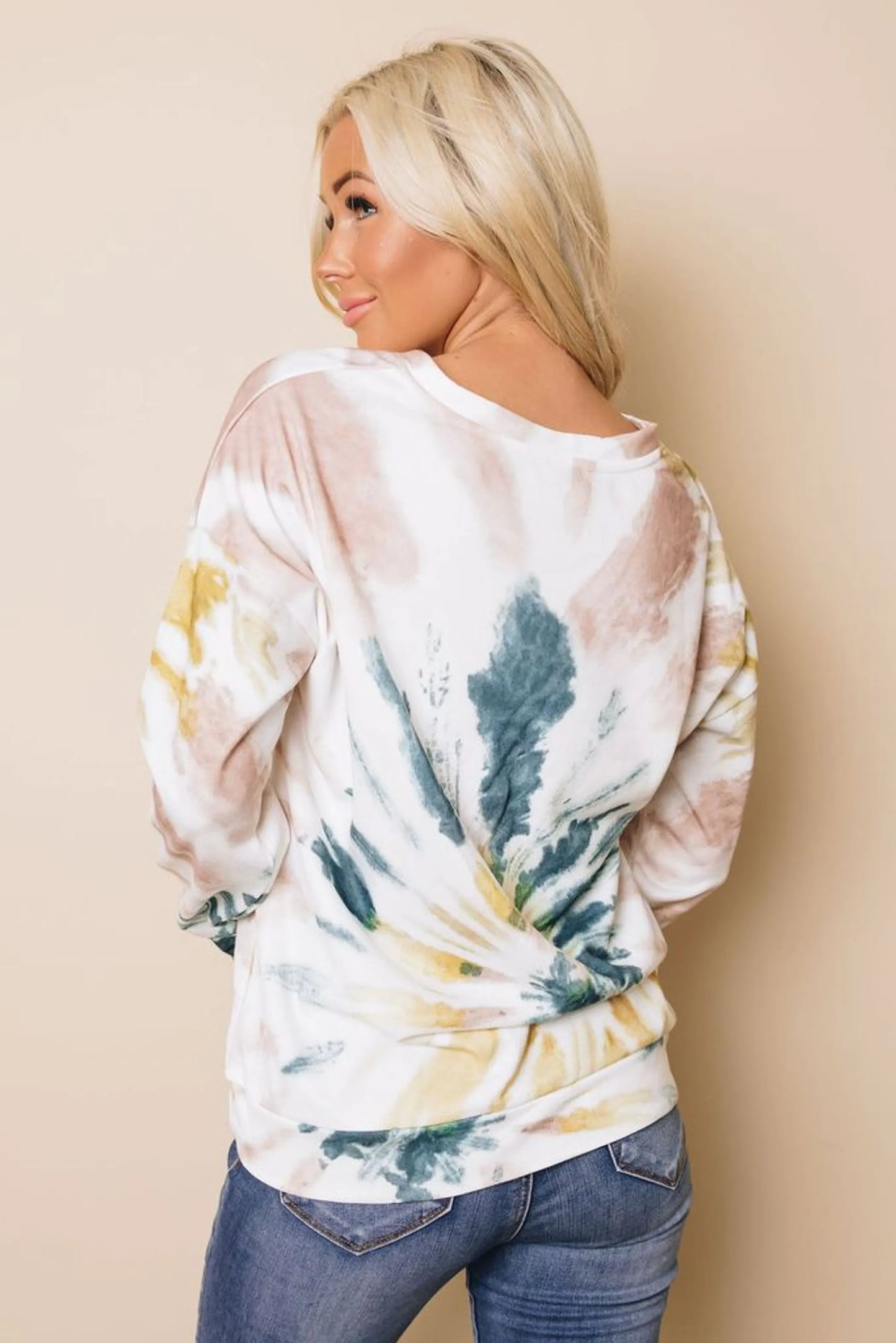 Women's Tie-Dye Pullover Sweatshirt - Janelle Style - Comfortable Stretch Fabric
