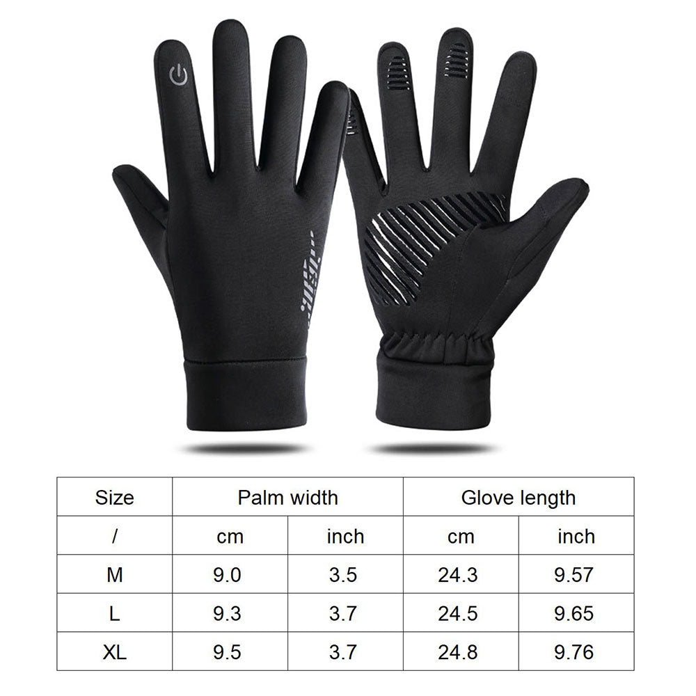 Unisex Winter Touchscreen Gloves - Windproof Thermal Gloves with Reflective Strips & Anti-Slip Grip
