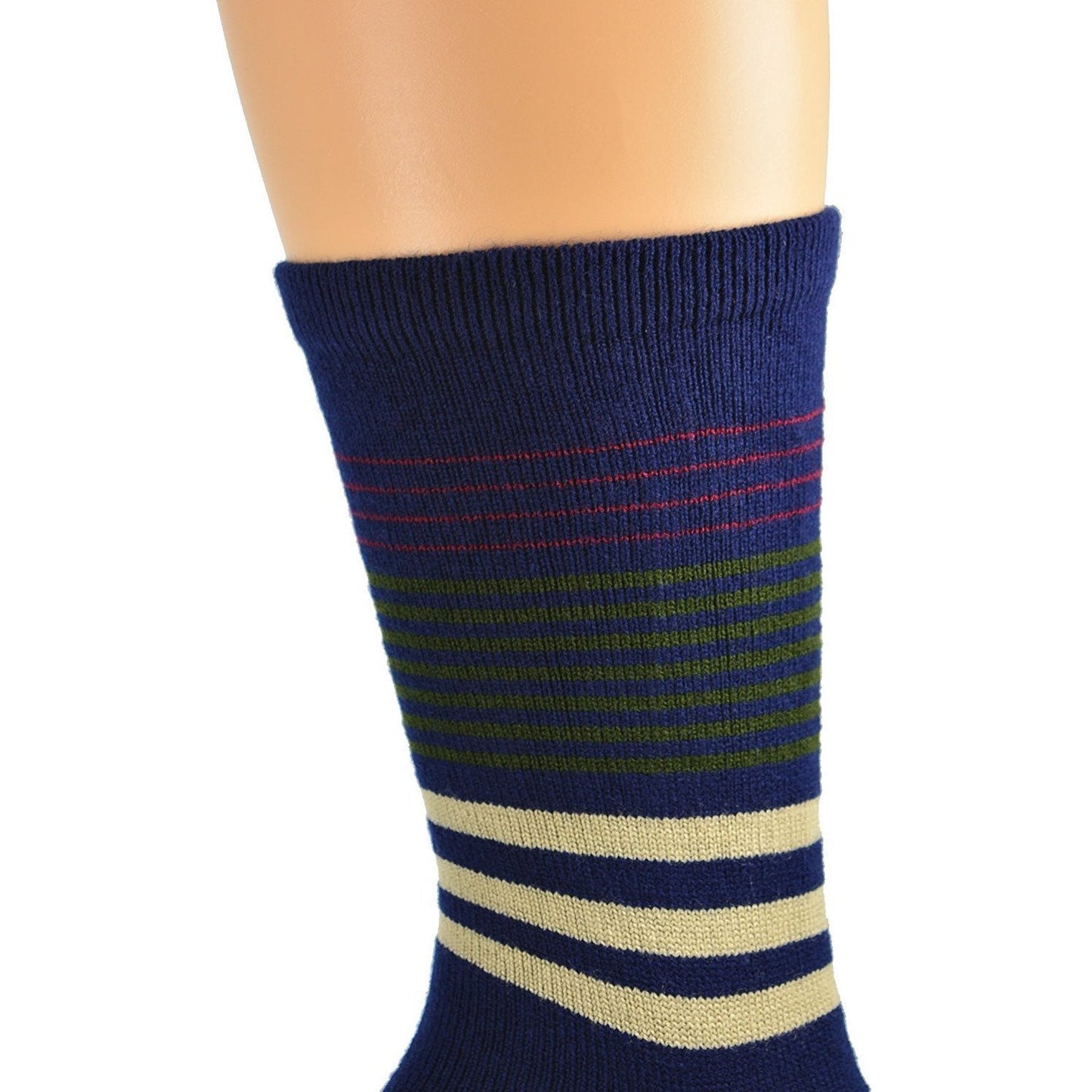 Unisex Premium Thermal Crew Socks 2-Pack - Striped Hi-Bulk Winter