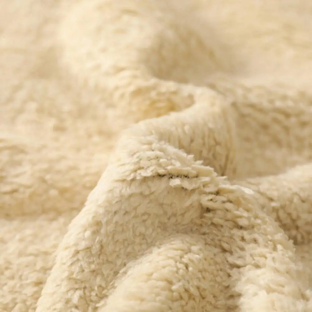 Men's Cashmere Plush Lined Sweatshirt Coat - Warm Zipper Lamb Wool Jacket with Front Pockets
