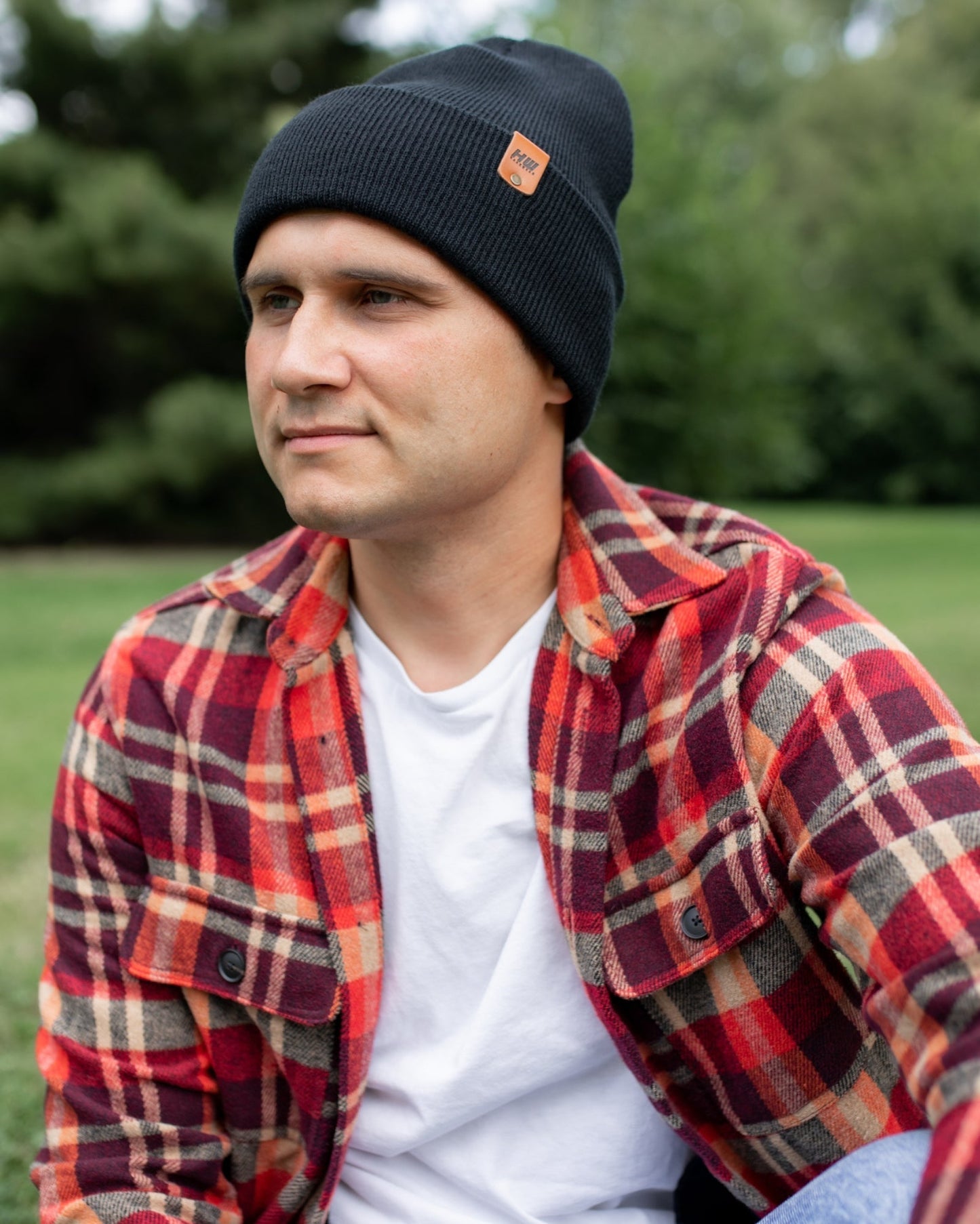 Unisex HAAKWEAR Dune Beige Knit Cuffed Beanie