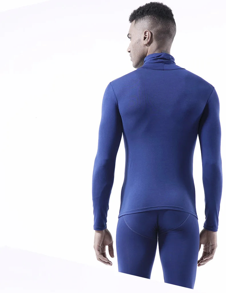 Men's Winter Fashion Thermal Turtleneck Long Sleeve T-Shirt - Sports First Layer Warm Coat"