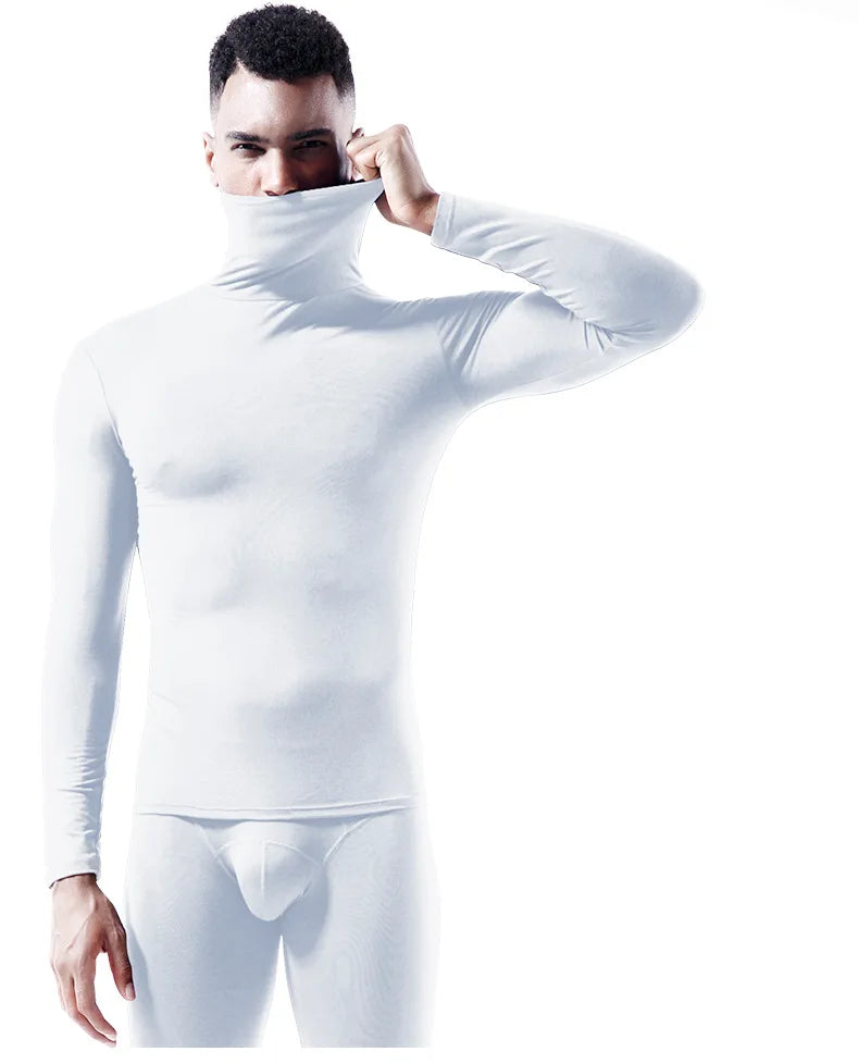 Men's Winter Fashion Thermal Turtleneck Long Sleeve T-Shirt - Sports First Layer Warm Coat"