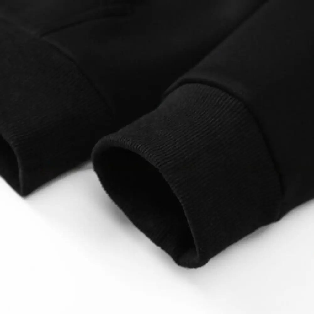 Men's Cashmere Plush Lined Sweatshirt Coat - Warm Zipper Lamb Wool Jacket with Front Pockets